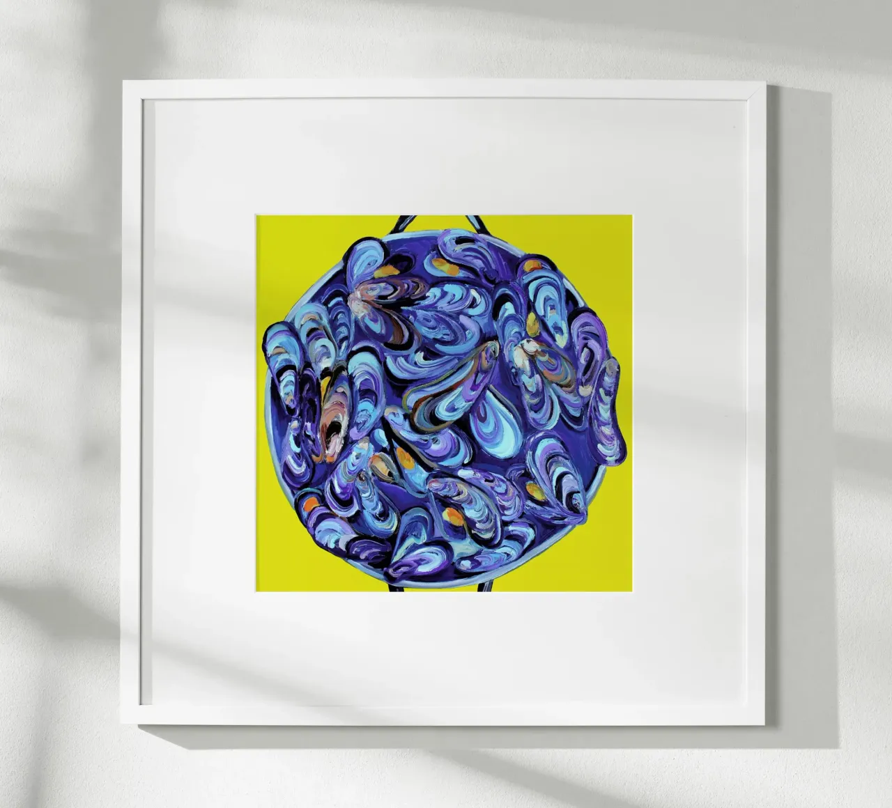 Steaming Pot Of Mussels poster con telaio in legno da Alice Straker