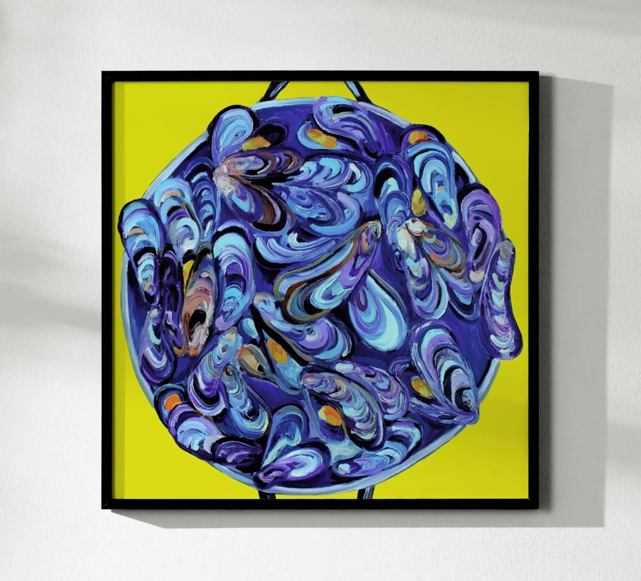 Steaming Pot Of Mussels poster con telaio in legno da Alice Straker
