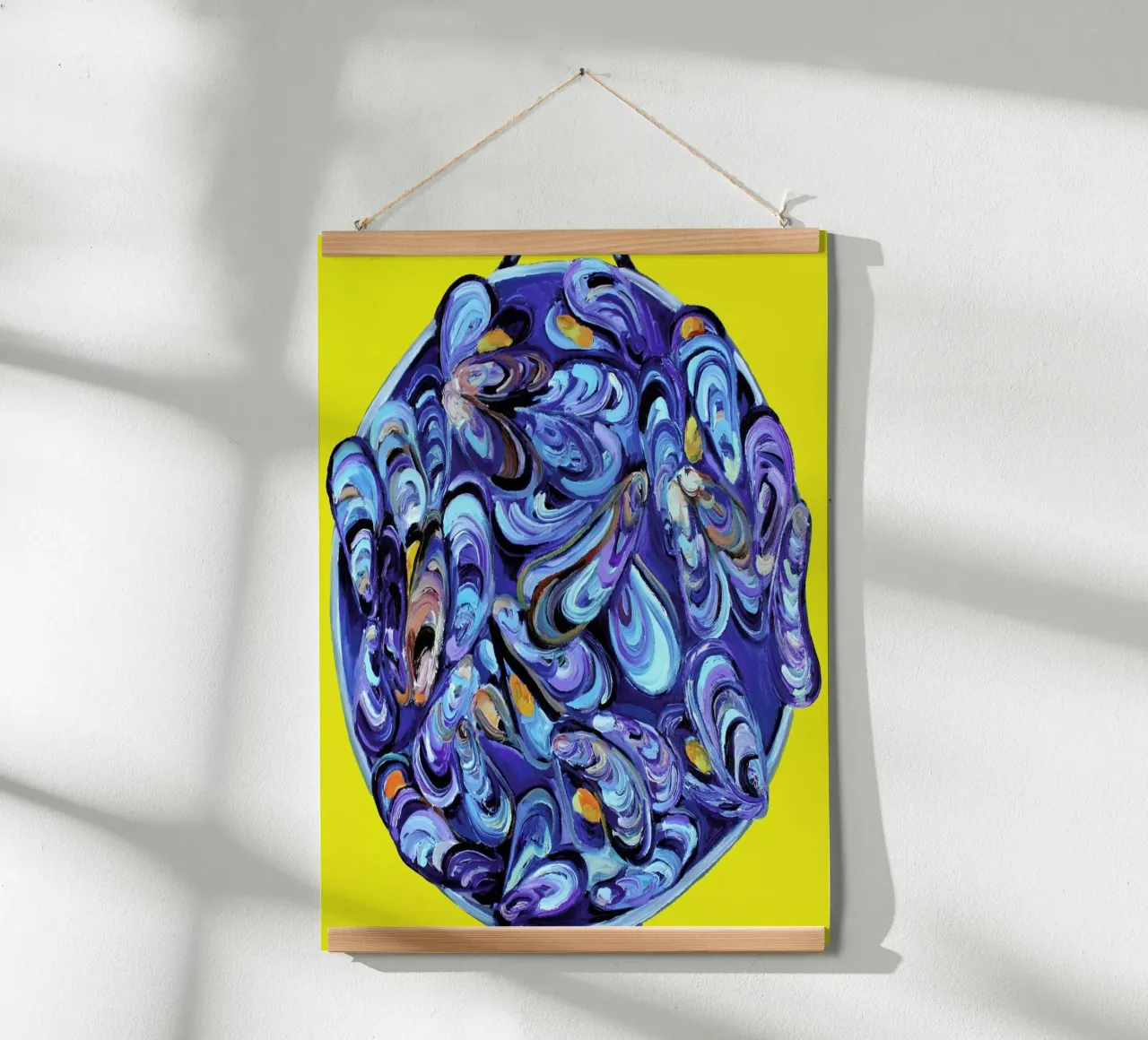 Steaming Pot Of Mussels poster con telaio in legno da Alice Straker