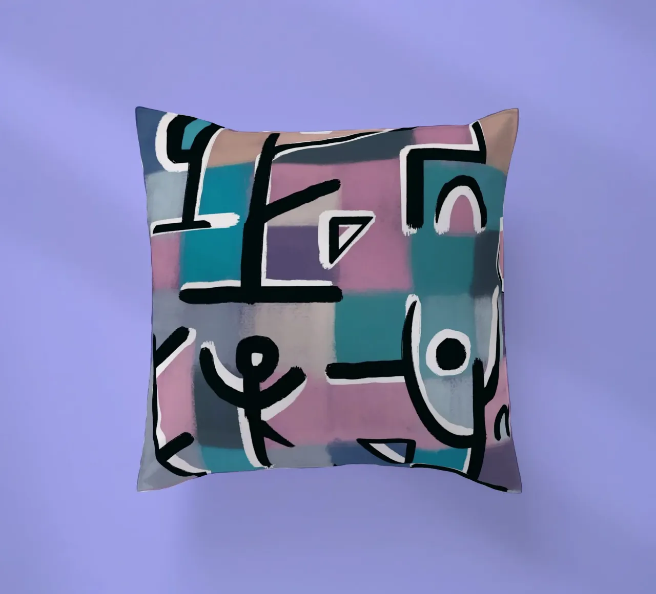 Purple grid playground decorative cushion by Little Dean