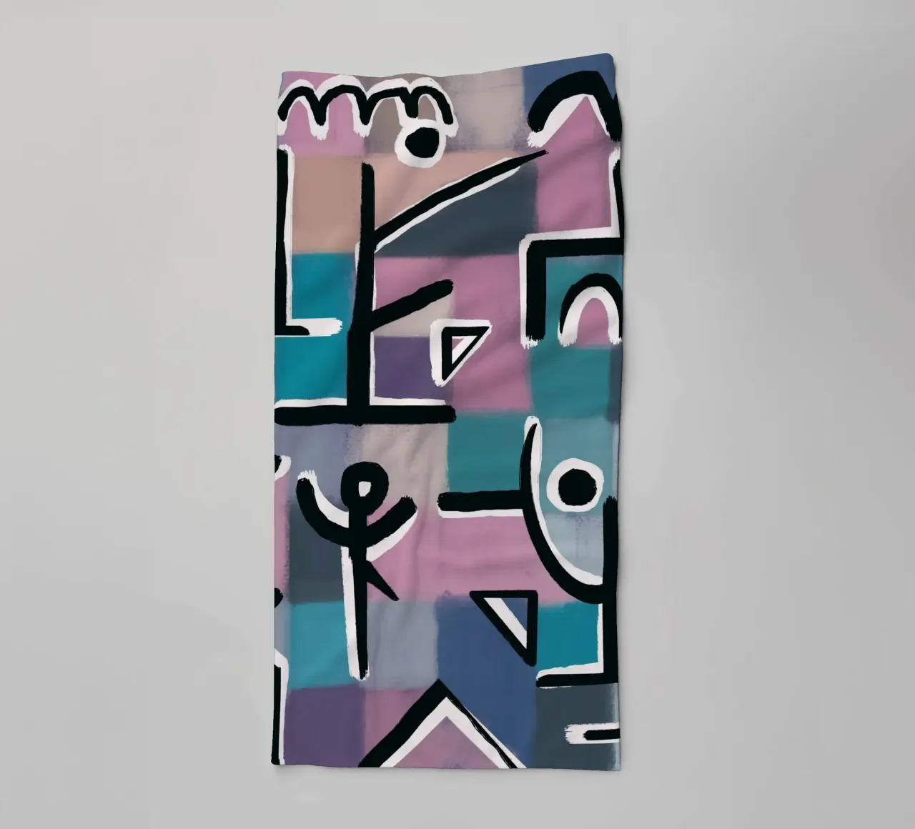 Purple grid playground towel by Little Dean