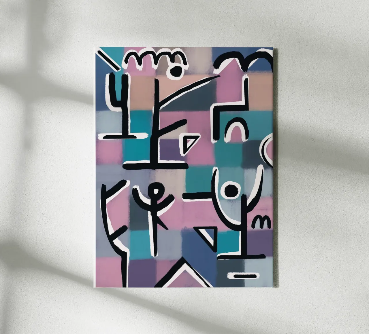 Paars raster speeltuin canvas van Little Dean