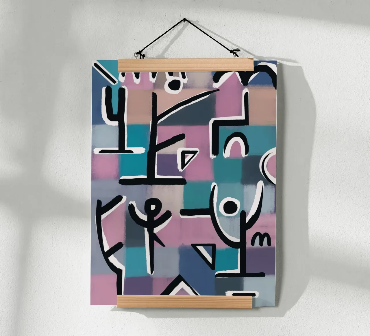 Paars raster speeltuin poster van Little Dean