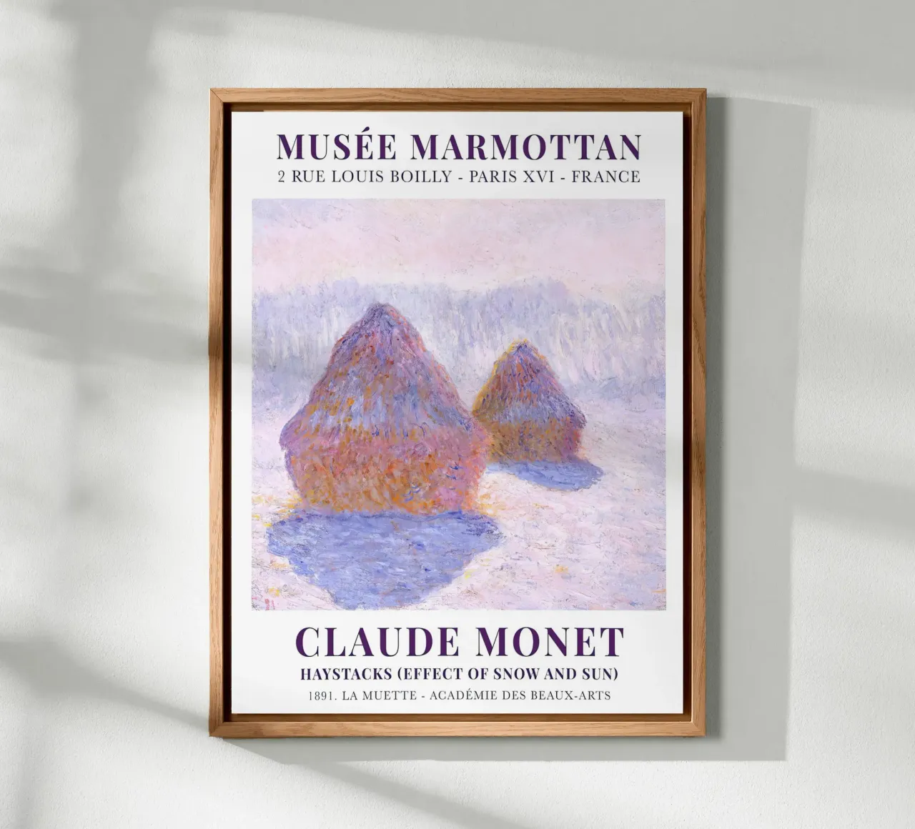 Monet Haystacks Effect of Snow and Sun 1891 alu-dibond by Jam Poster