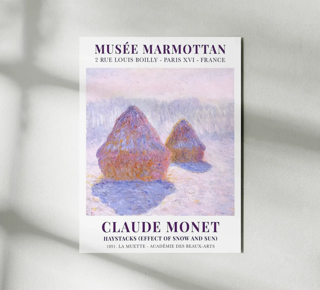 Monet Haystacks Effect of Snow and Sun 1891 alu-dibond by Jam Poster