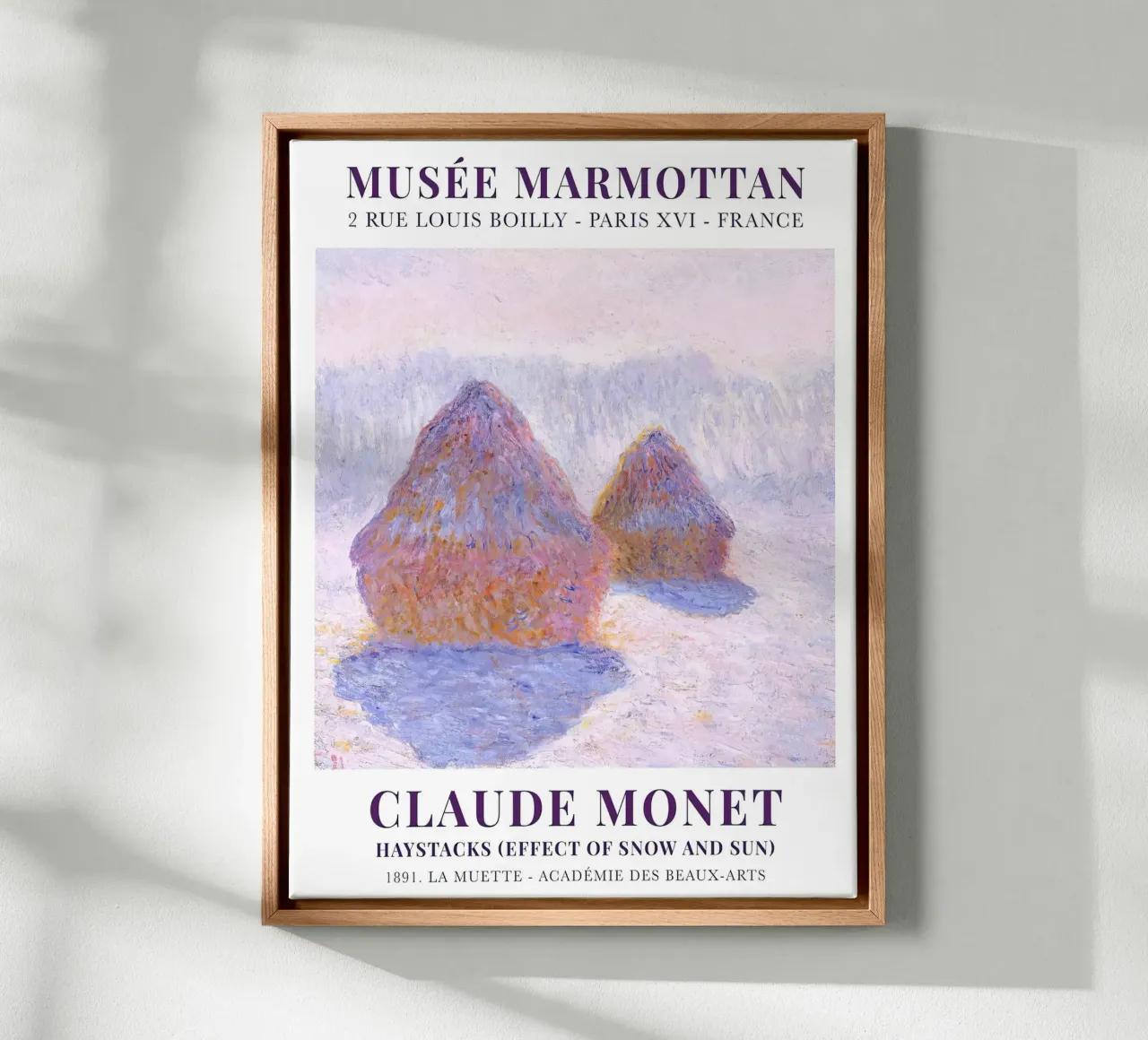 Monet Haystacks Effect of Snow and Sun 1891 canvas by Jam Poster