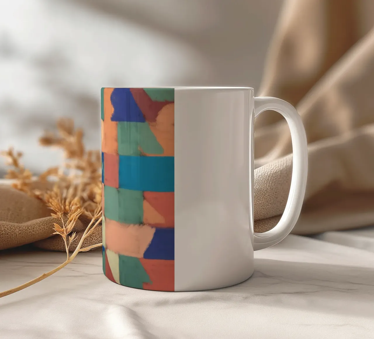 Griglia pastello multicolore tazza in ceramica da Little Dean