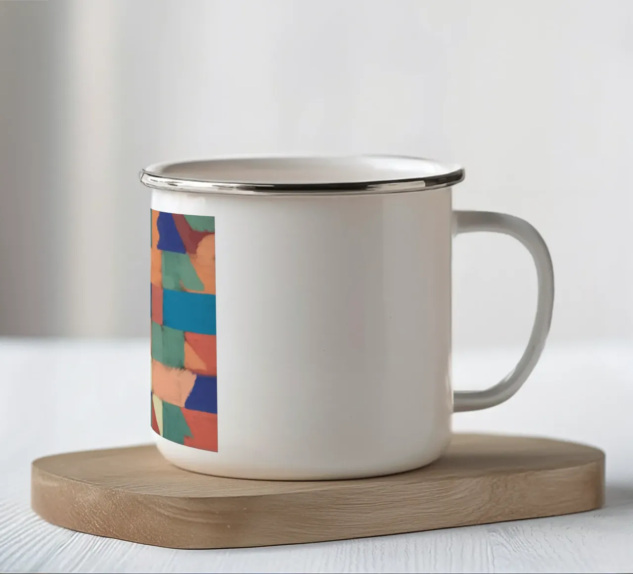 Griglia pastello multicolore tazza in smalto da Little Dean