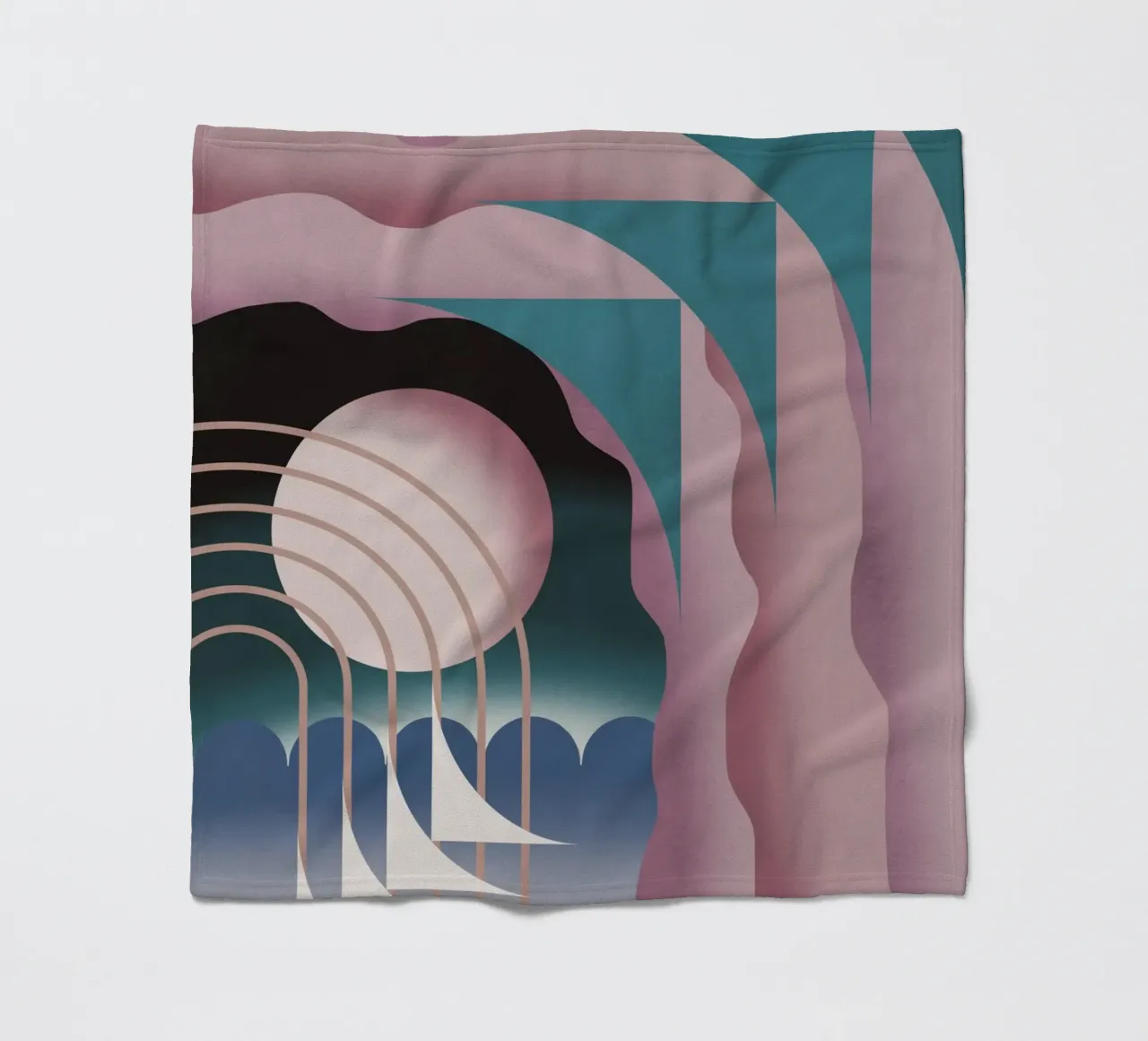 Organic and geometrical space 06 fleece blanket by Little Dean