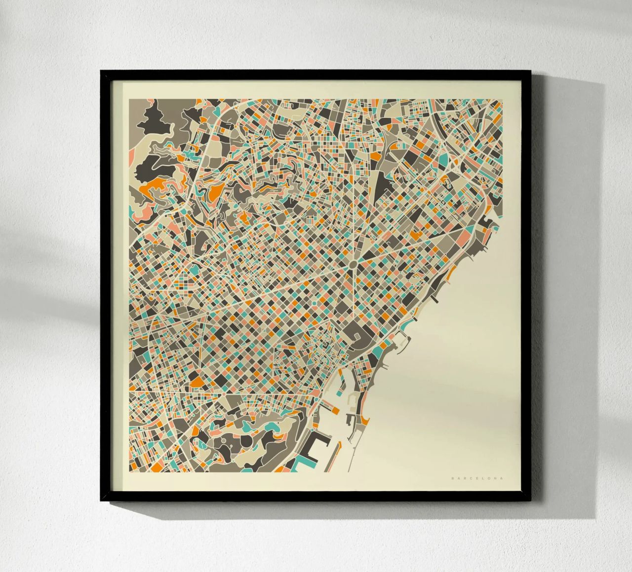 Carte de Barcelone poster de Jazzberry Blue