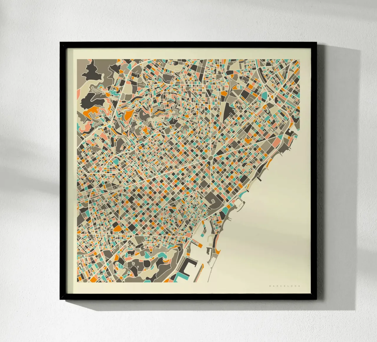 Mappa di Barcellona carta hahnemühle da Jazzberry Blue