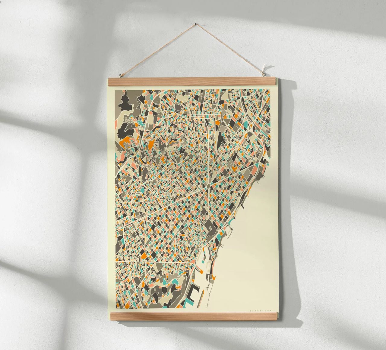 Carte de Barcelone poster de Jazzberry Blue