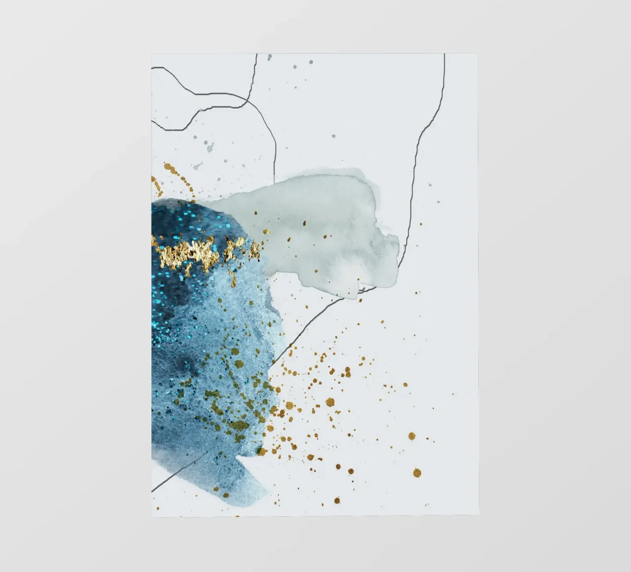 gold and blue abstract art pellicola backlit da vintageshop