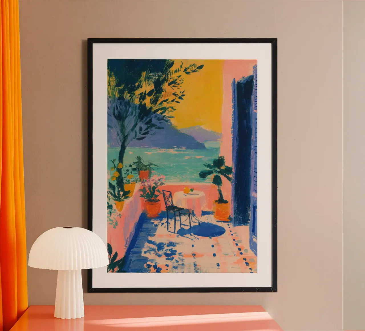 Balcone italiano in stile Matisse poster con telaio in plastica da ArtByNiki
