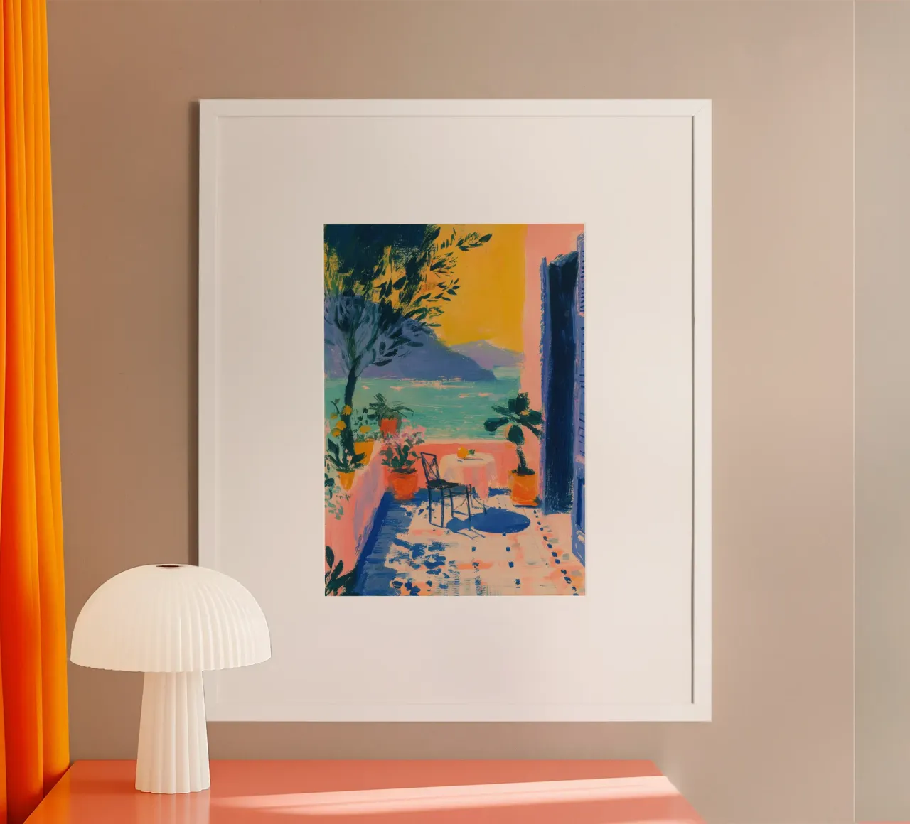 Balcone italiano in stile Matisse poster con telaio in plastica da ArtByNiki