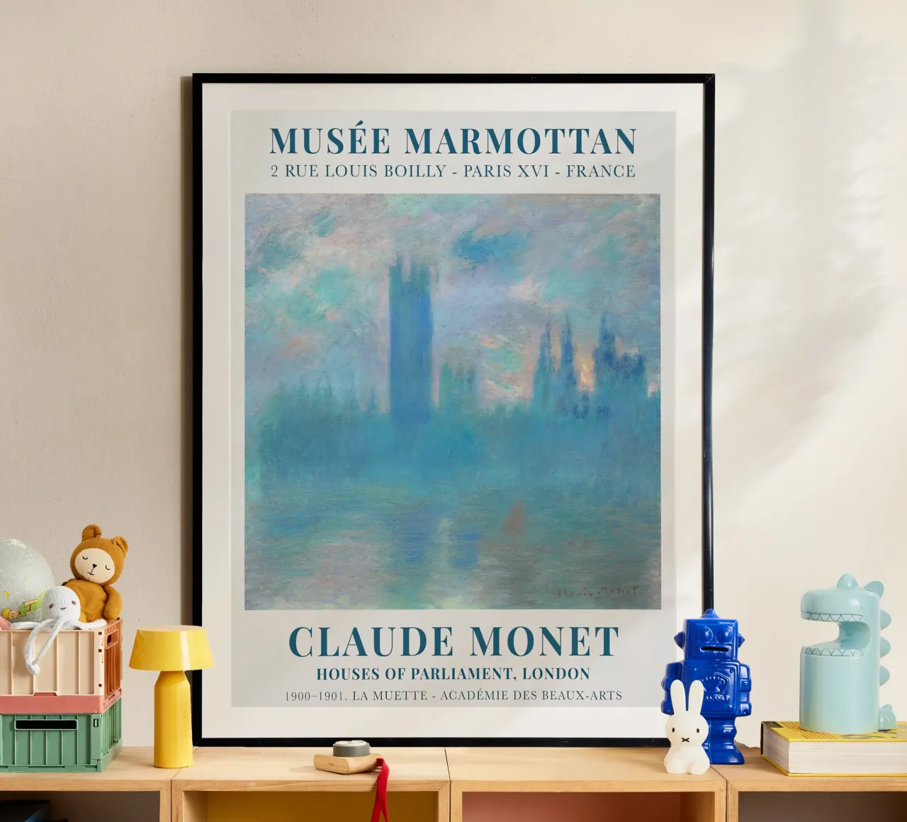 Monet Casas del Parlamento, Londres 1900 poster con marco de plástico de Jam Poster