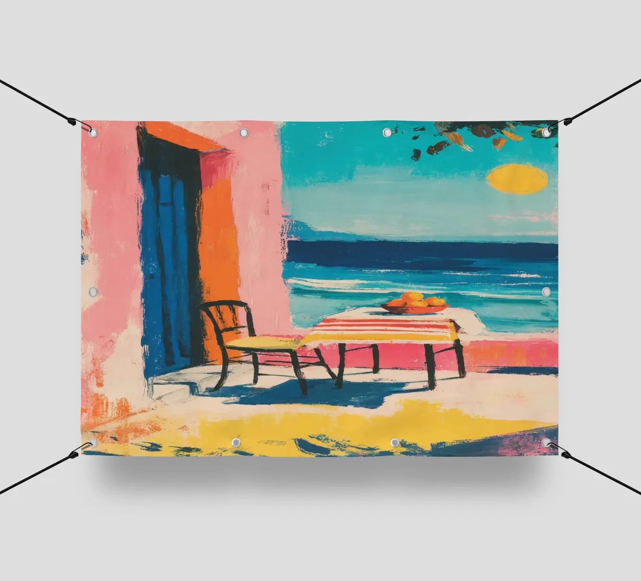 Terrazza greca in stile Matisse telo in pvc da ArtByNiki