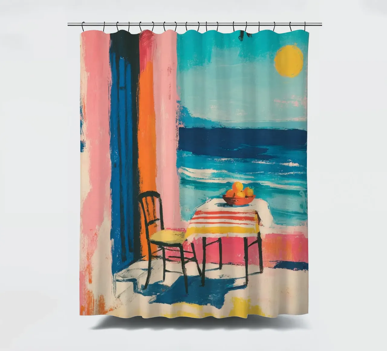 Terrazza greca in stile Matisse tenda da doccia da ArtByNiki