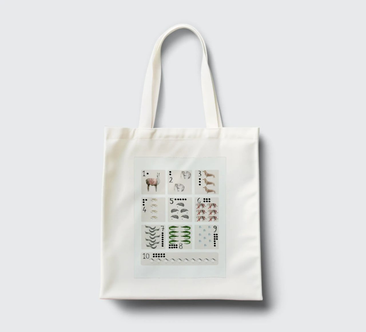 Numbers Print borsa in juta da Isabelle Vandeplassche