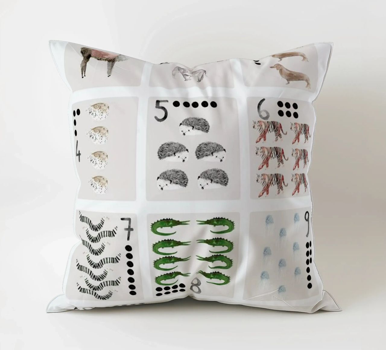Numbers Print decorative cushion by Isabelle Vandeplassche