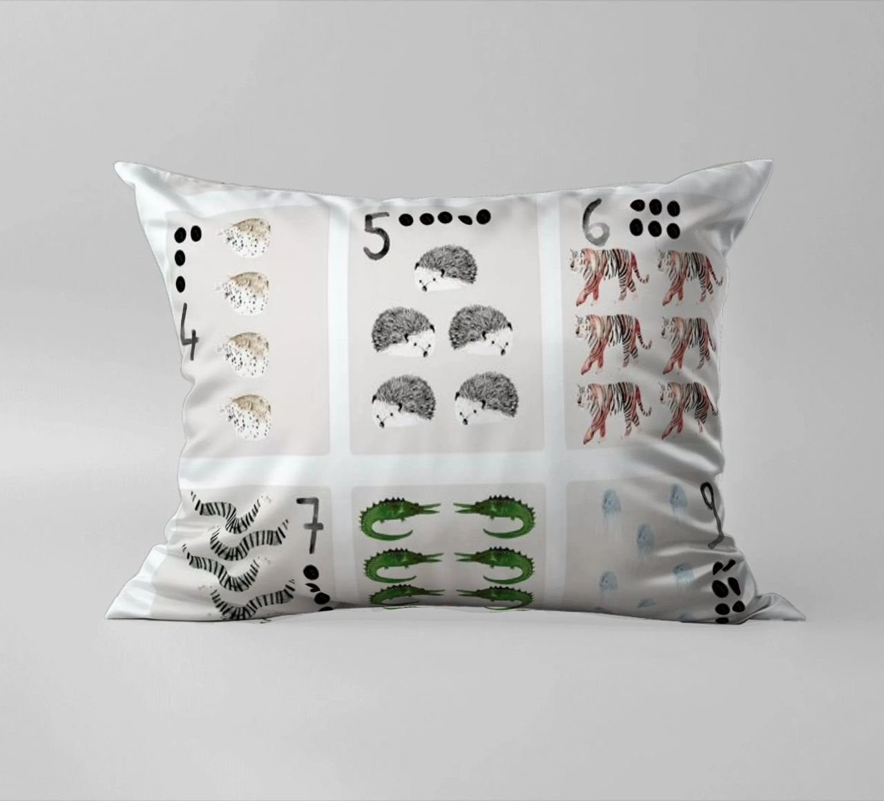 Numbers Print decorative cushion by Isabelle Vandeplassche
