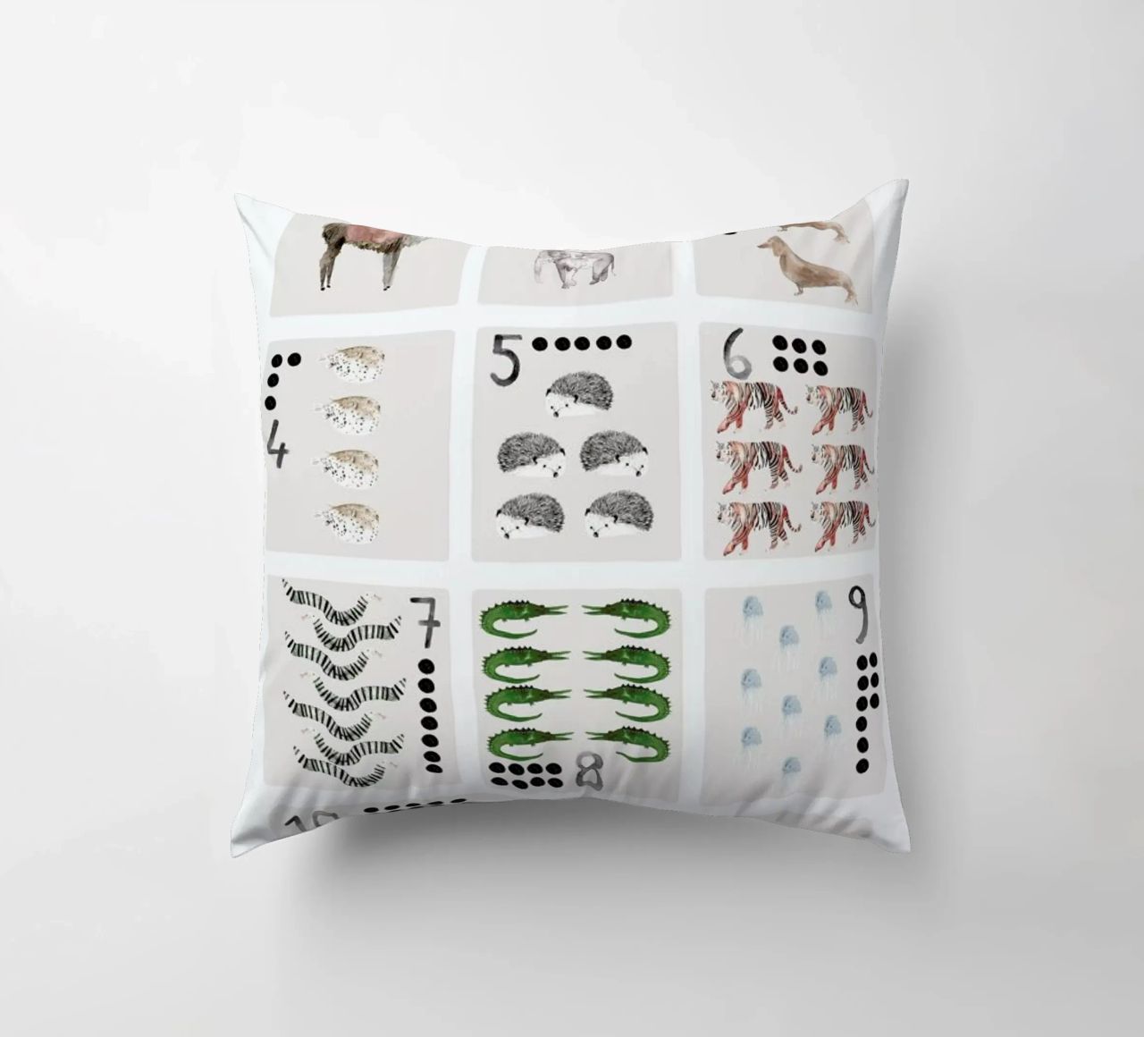 Numbers Print decorative cushion by Isabelle Vandeplassche