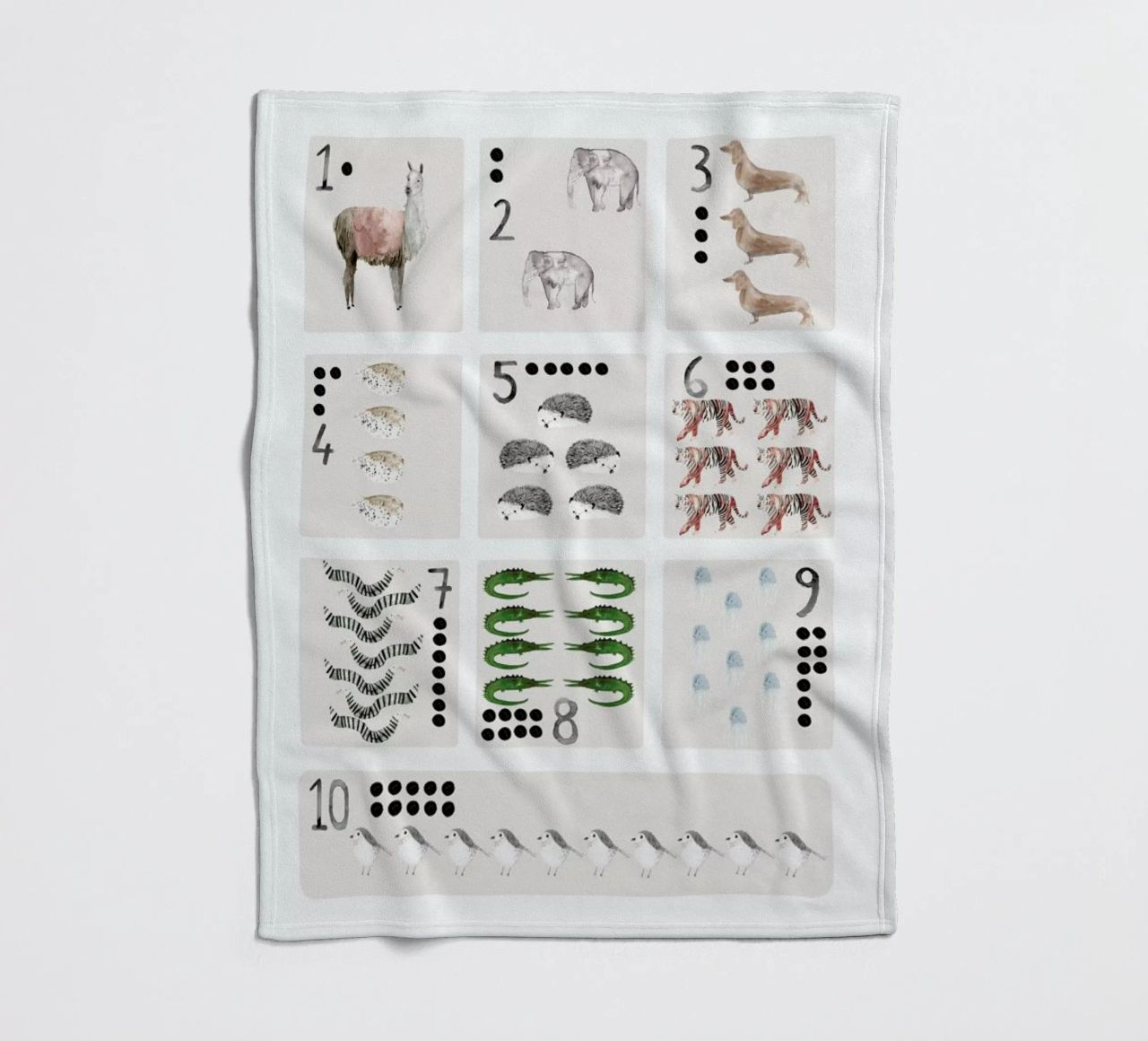 Numbers Print fleece blanket by Isabelle Vandeplassche