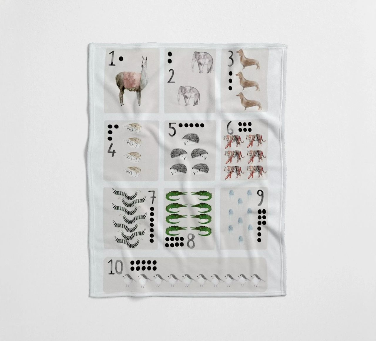 Numbers Print fleece blanket by Isabelle Vandeplassche