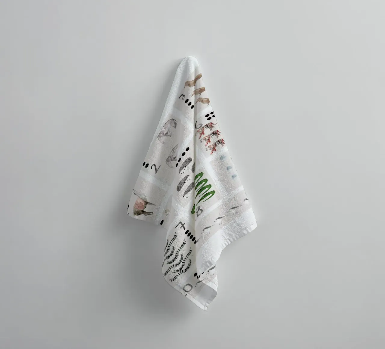 Numbers Print badhanddoek van Isabelle Vandeplassche