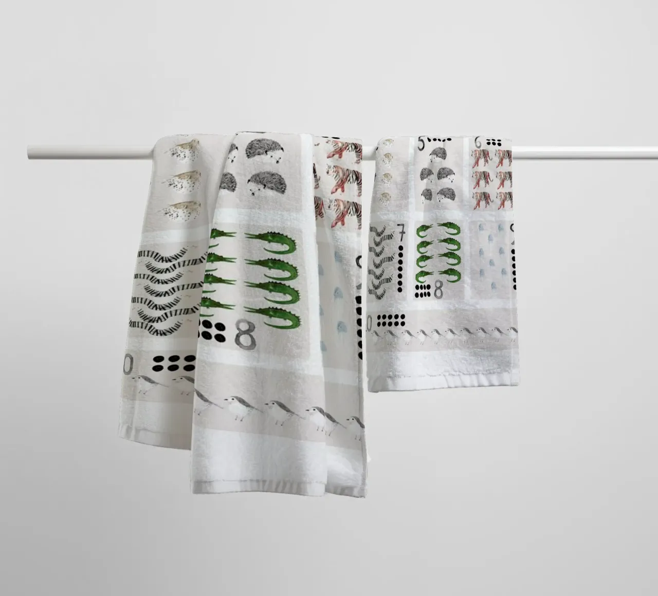 Numbers Print asciugamano da bagno da Isabelle Vandeplassche