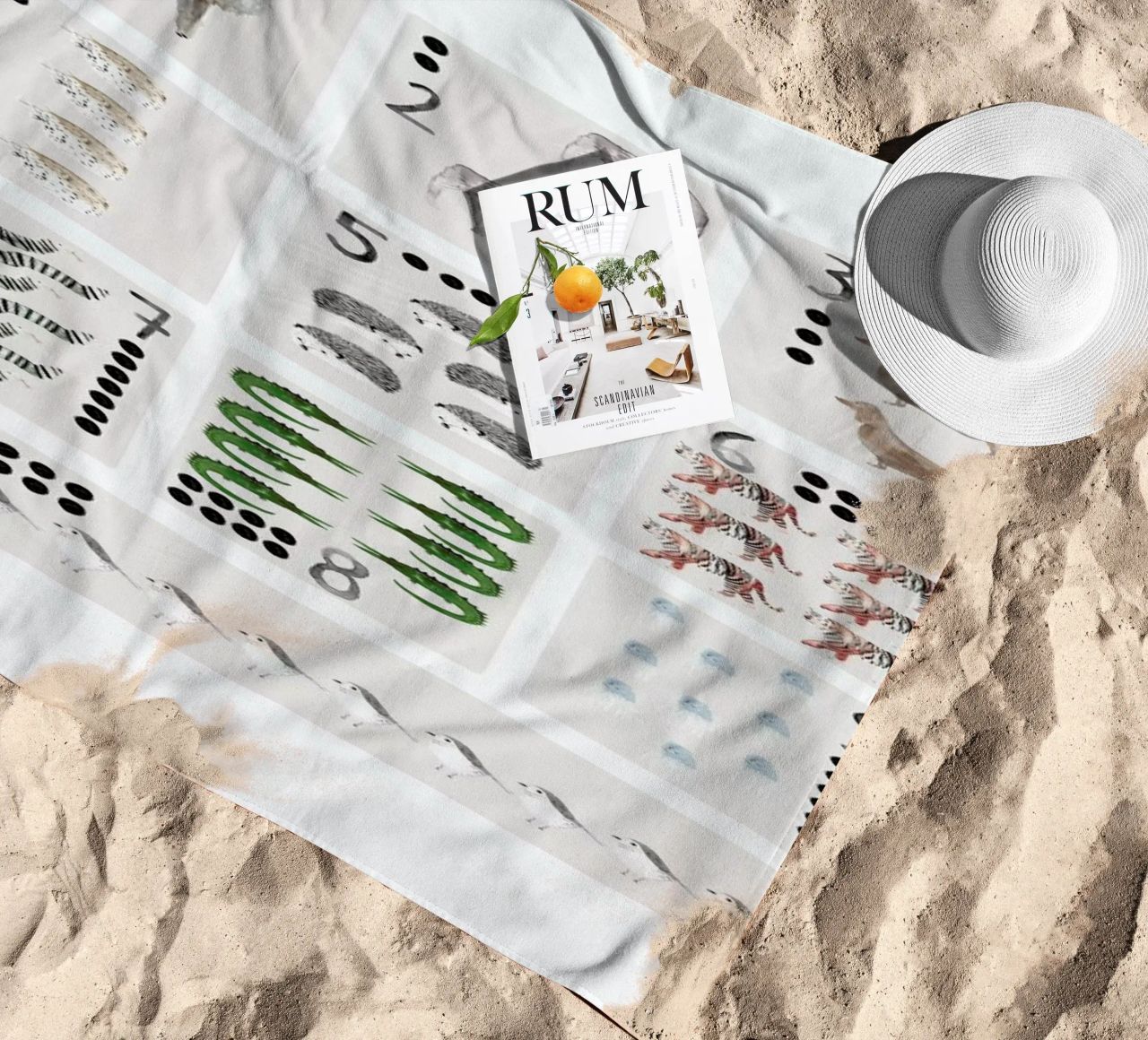 Numbers Print beach towel by Isabelle Vandeplassche