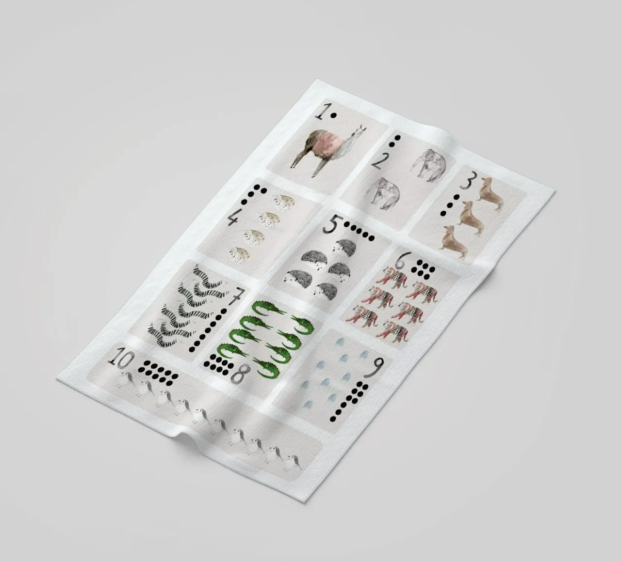 Numbers Print strandhanddoek van Isabelle Vandeplassche
