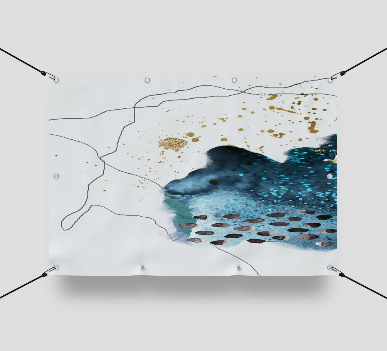 abstract art blue feeling telo in pvc da vintageshop