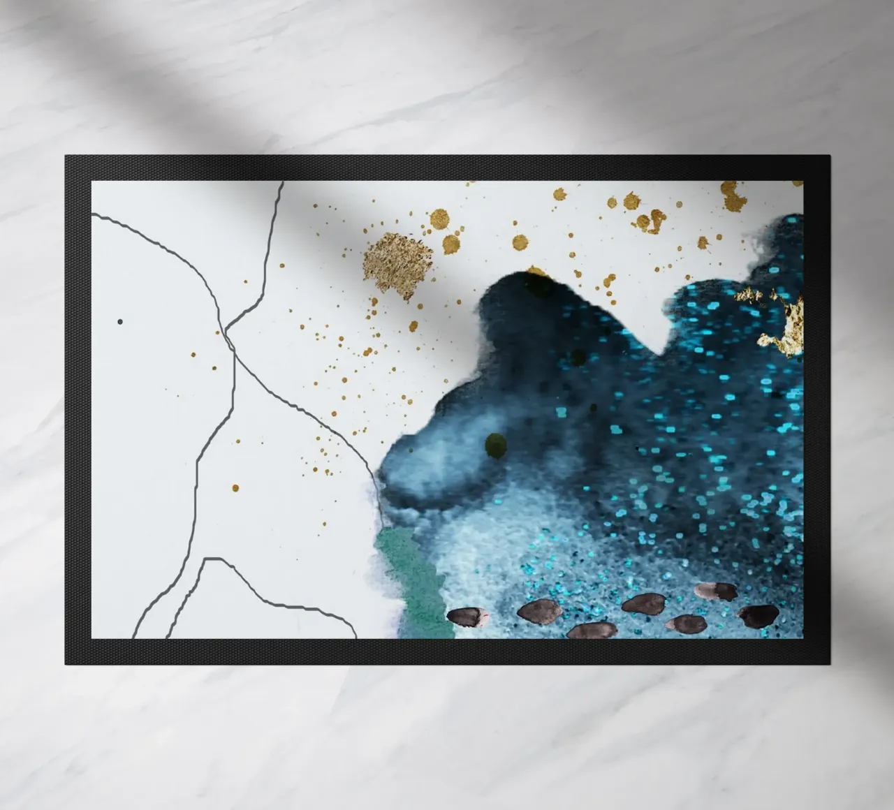 abstract art blue feeling zerbino da vintageshop