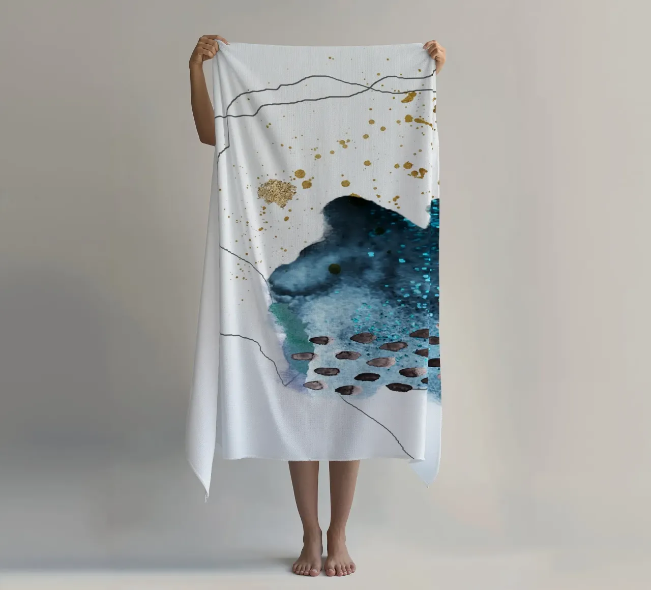 abstract art blue feeling telo mare da vintageshop