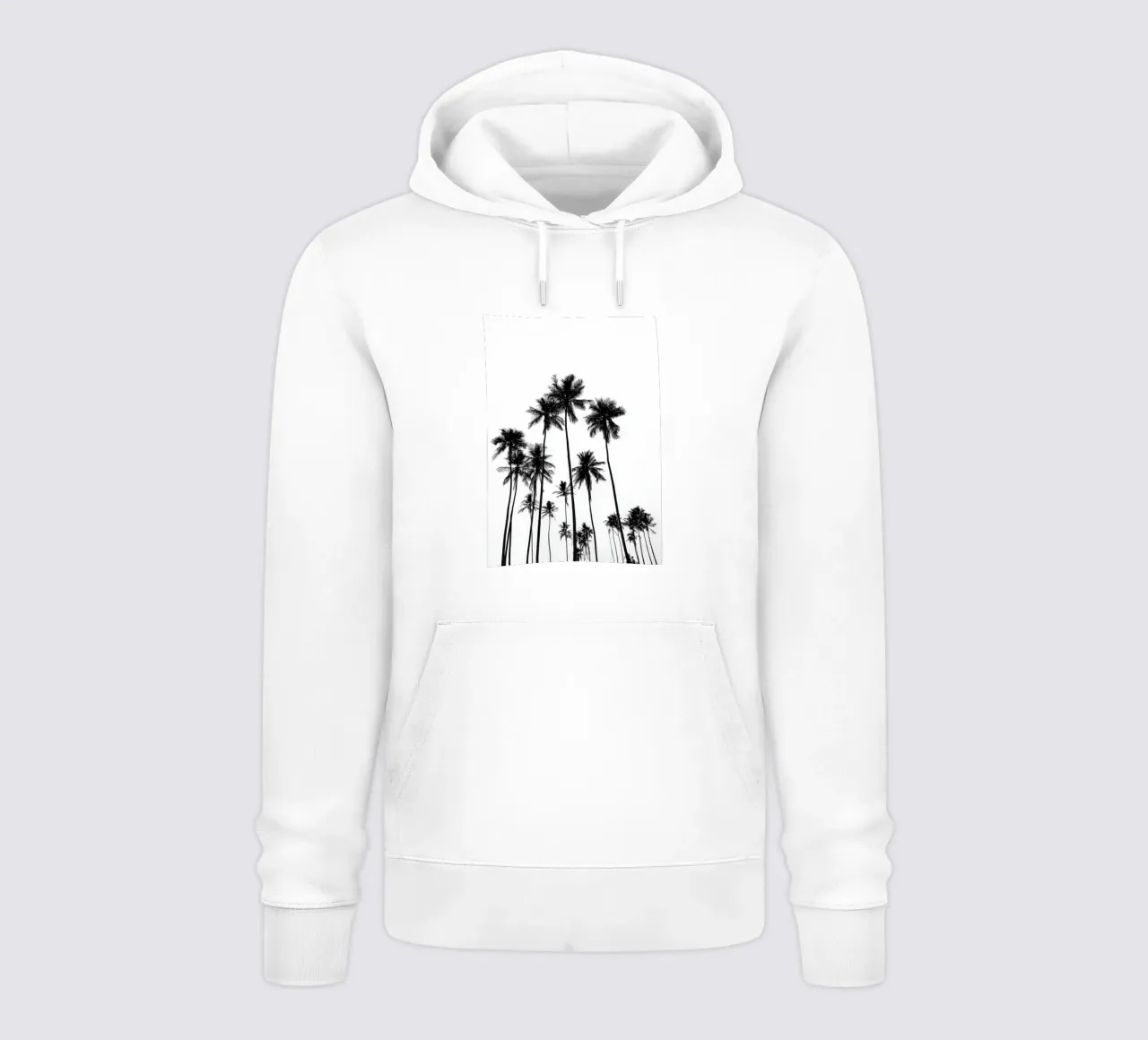 Minimal Palm Trees - Monochrome Coastal Wall Art Poster felpa con cappuccio da Vela Luna