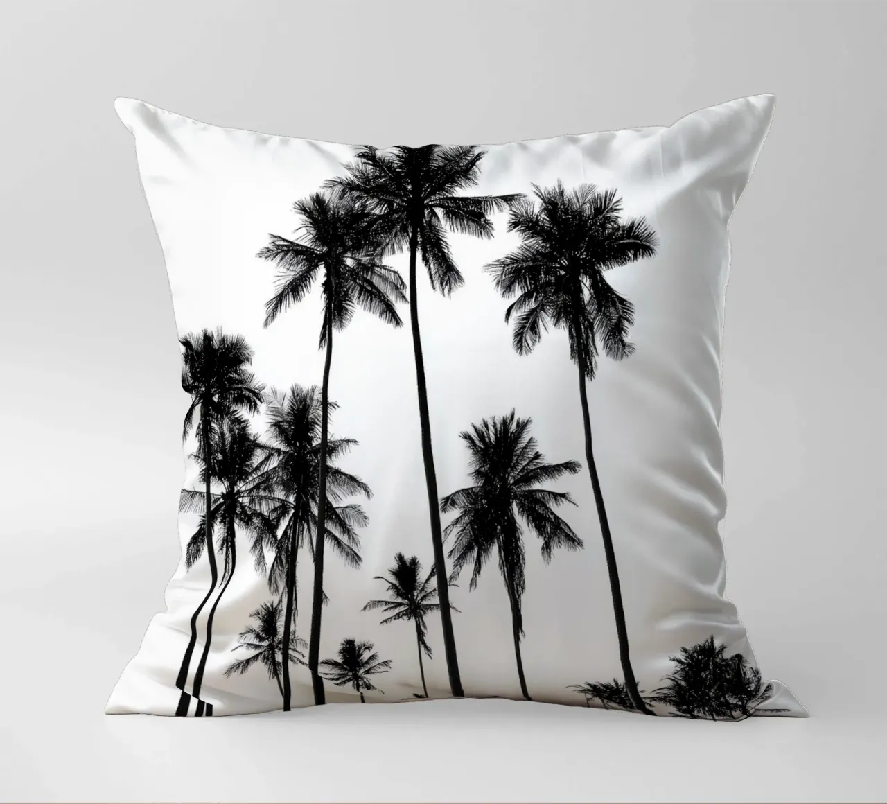 Minimal Palm Trees - Monochrome Coastal Wall Art Poster cuscino da Vela Luna
