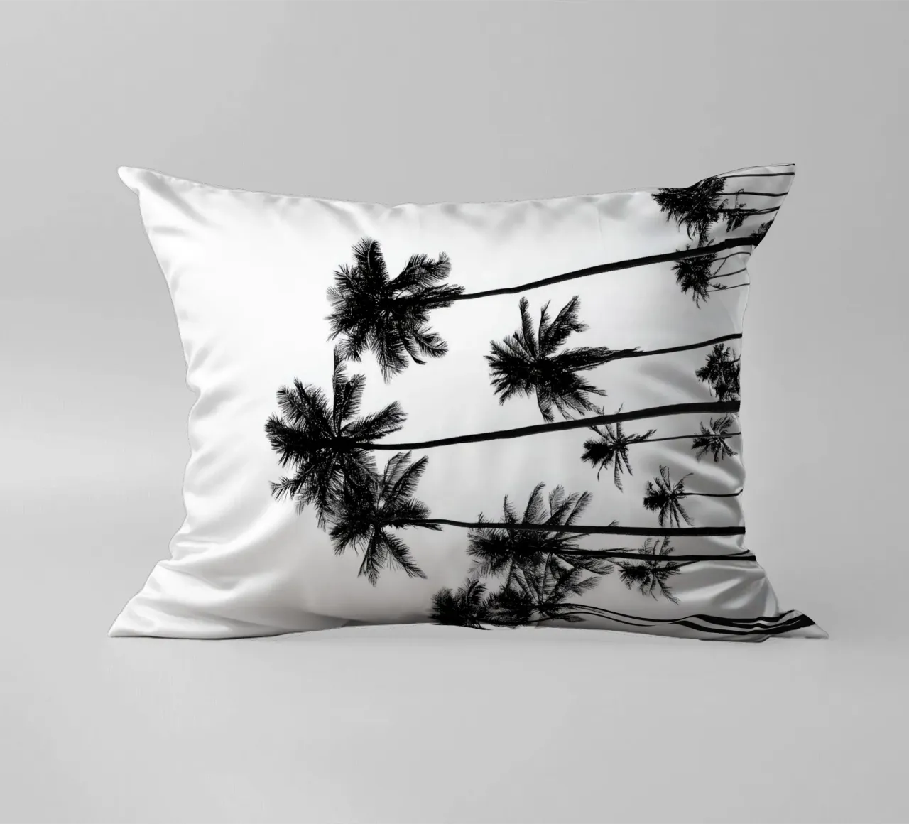 Minimal Palm Trees - Monochrome Coastal Wall Art Poster cuscino da Vela Luna