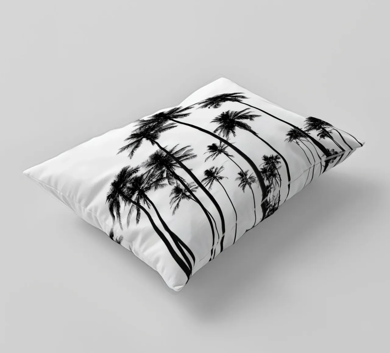Minimal Palm Trees - Monochrome Coastal Wall Art Poster cuscino da Vela Luna