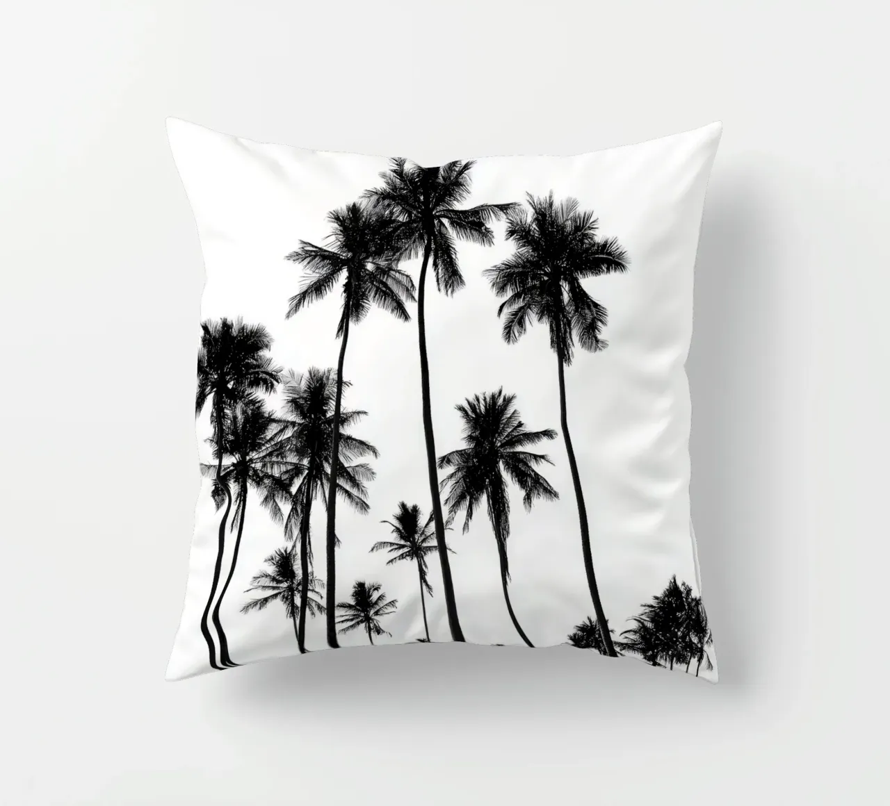 Minimal Palm Trees - Monochrome Coastal Wall Art Poster cuscino da Vela Luna