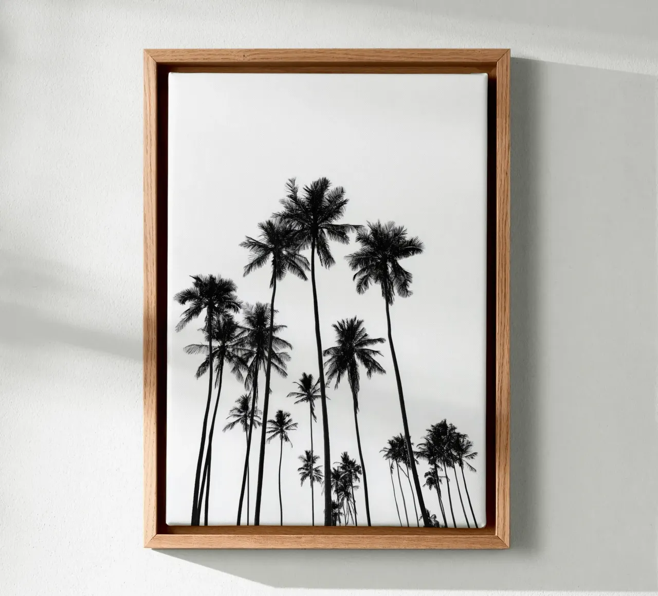 Minimal Palm Trees - Monochrome Coastal Wall Art Poster canvas by Vela Luna