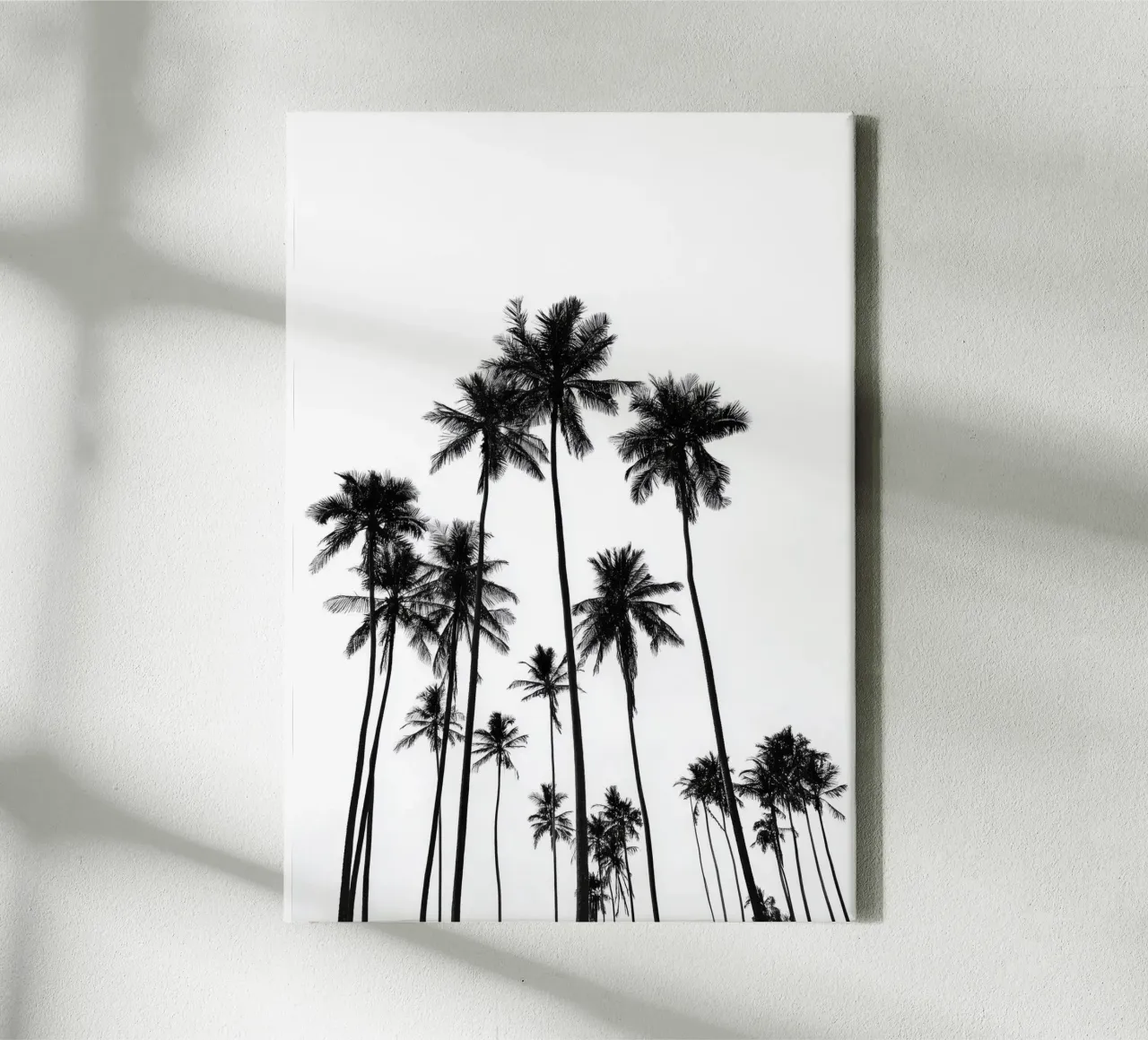 Minimal Palm Trees - Monochrome Coastal Wall Art Poster canvas by Vela Luna