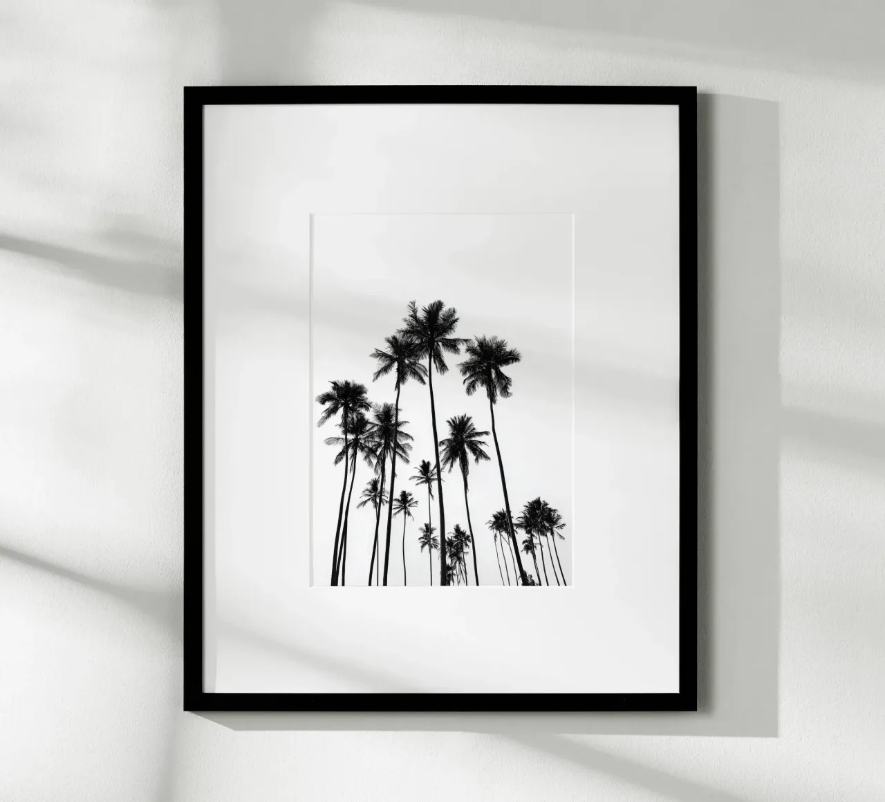 Minimal Palm Trees - Monochrome Coastal Wall Art Poster Poster von Vela Luna