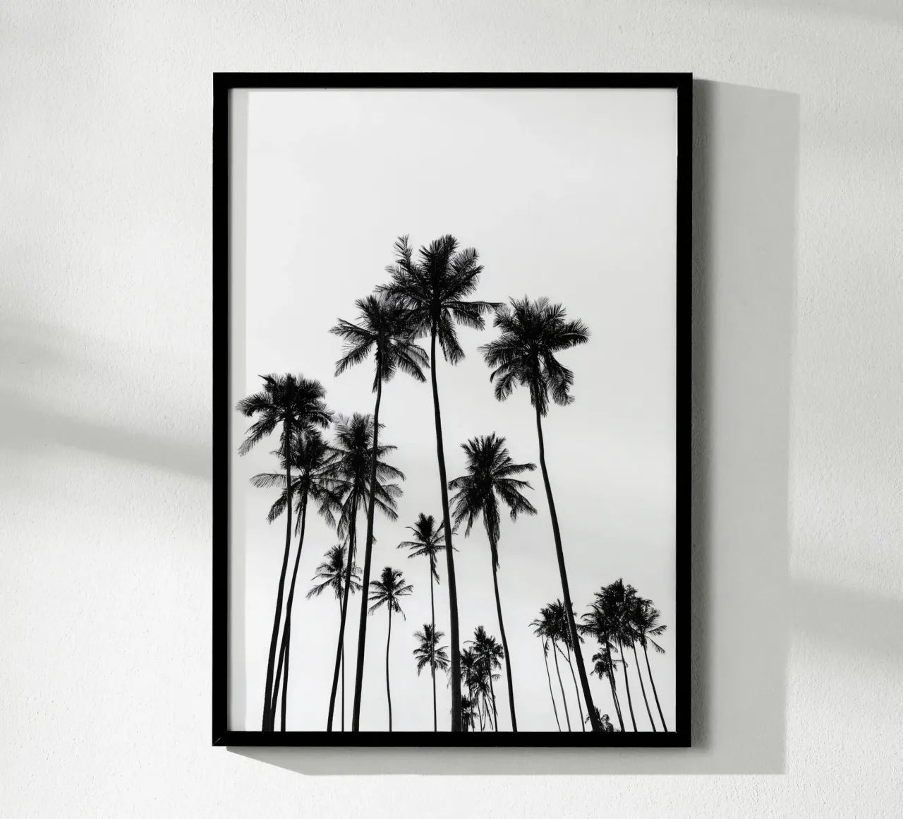 Minimal Palm Trees - Monochrome Coastal Wall Art Poster Poster von Vela Luna