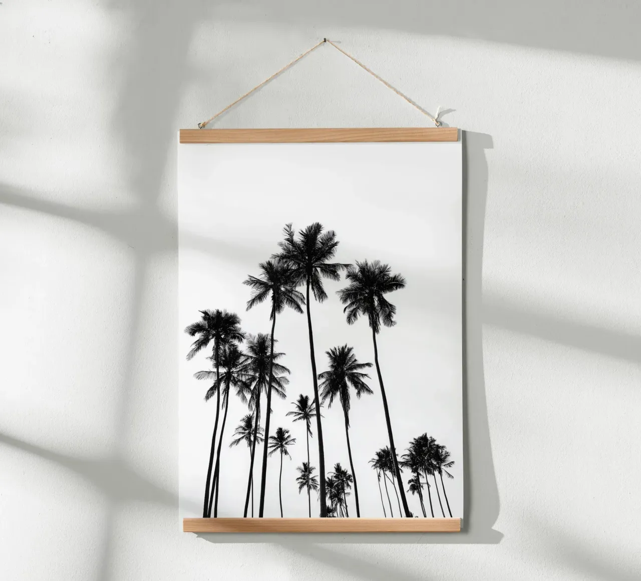 Minimal Palm Trees - Monochrome Coastal Wall Art Poster Poster von Vela Luna