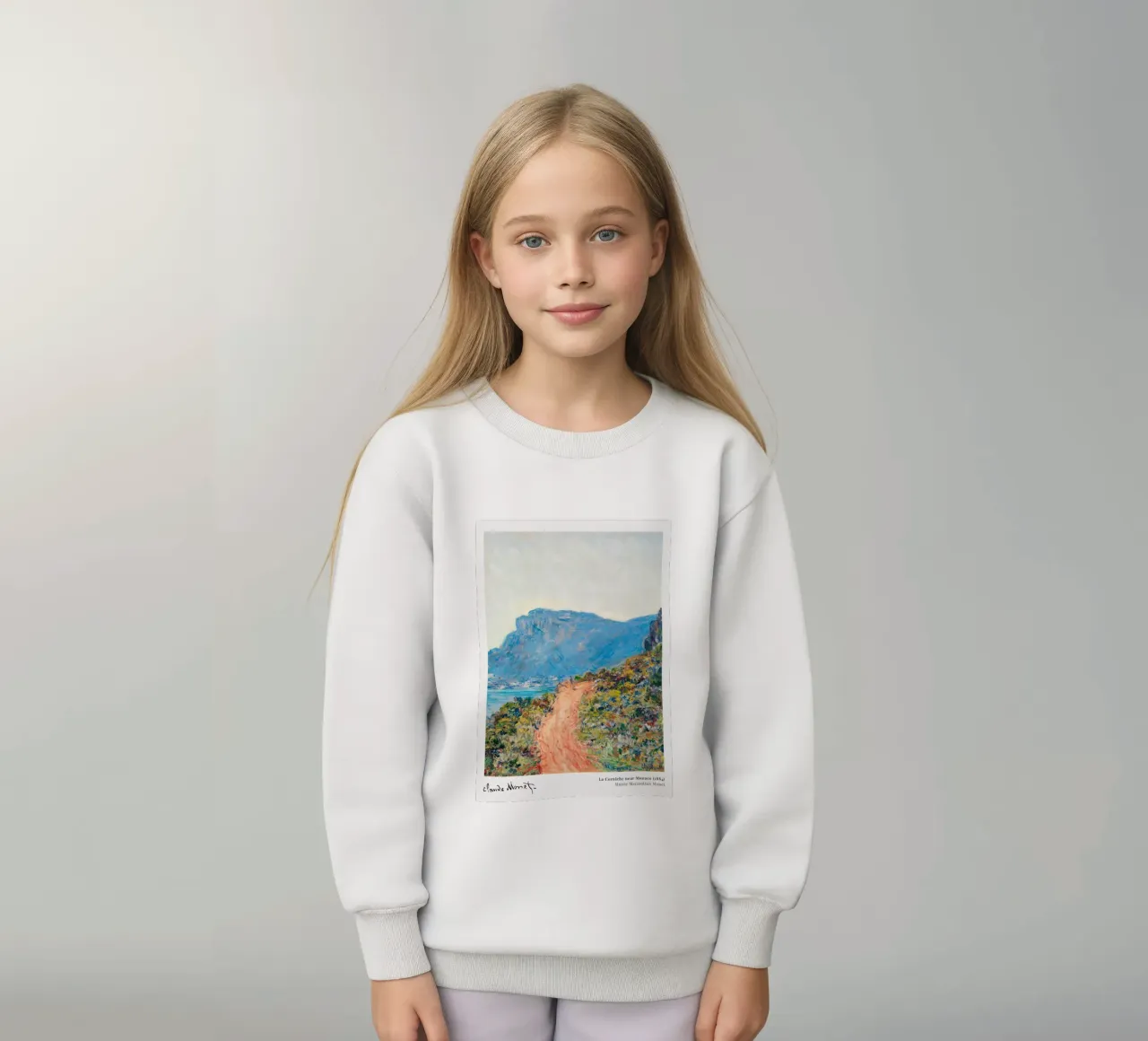 Monet La Corniche near Monaco 1884 felpa bambino da Jam Poster