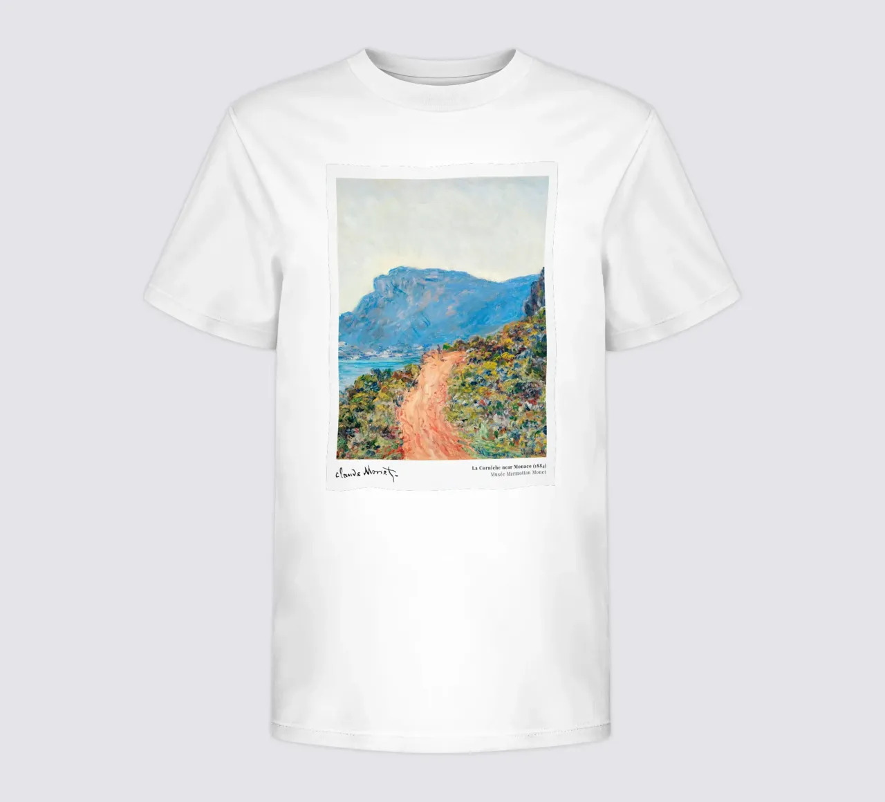 Monet La Corniche near Monaco 1884 t-shirt bambini da Jam Poster
