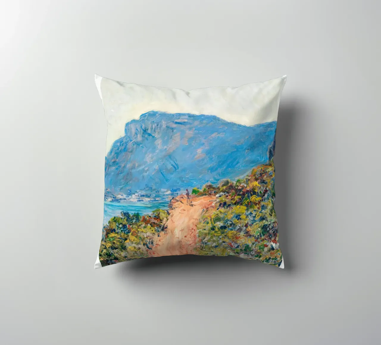 Monet La Corniche near Monaco 1884 cuscino da Jam Poster