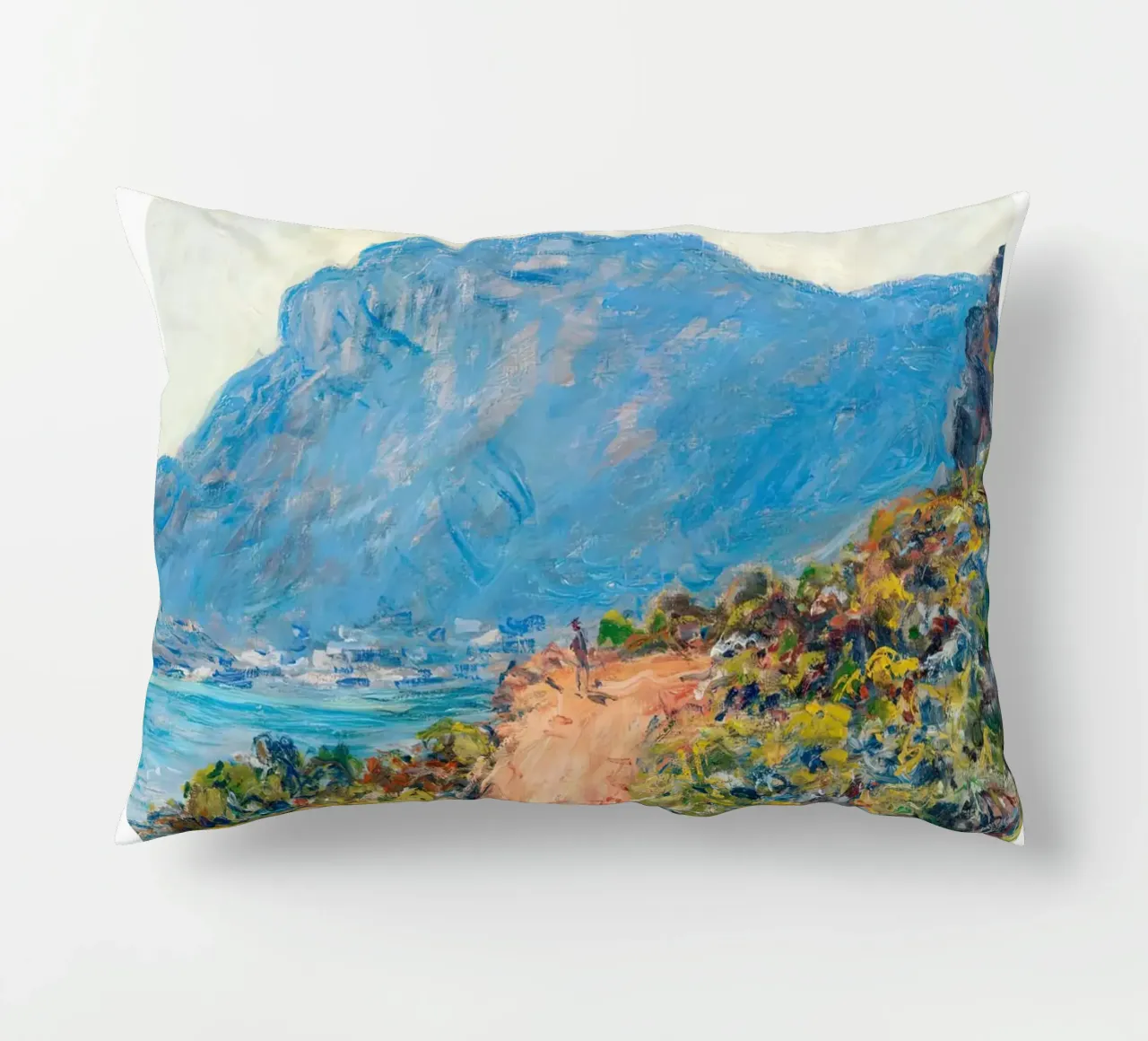 Monet La Corniche near Monaco 1884 cuscino da Jam Poster