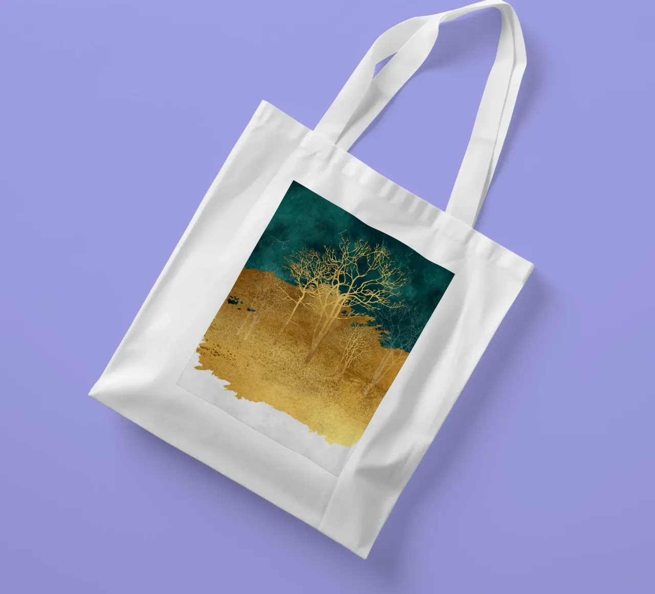 abstract art dry trees borsa in juta da vintageshop